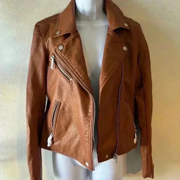Womens Blank NYC Brown Faux Leather Jacket - Picture 1 of 6